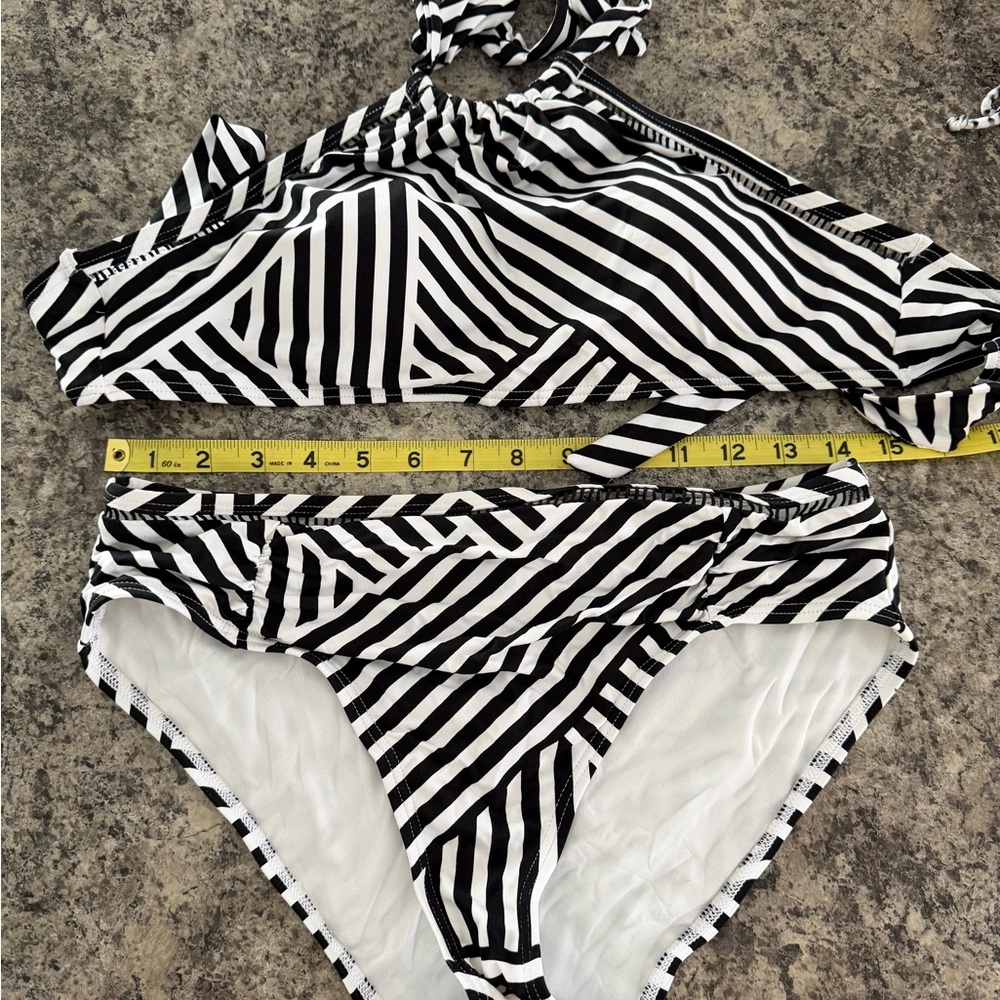 Tommy Bahama Black and White Striped Bikini